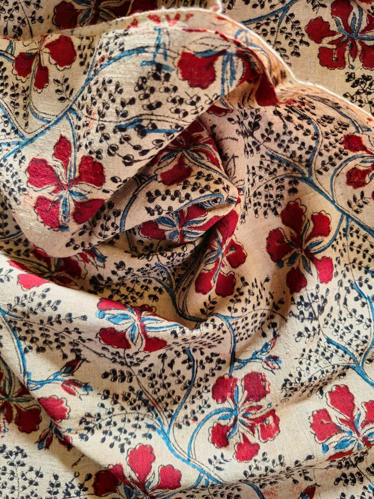 KALAMKARI : ALIZARI RED : BLACK : INDIGO BLUE