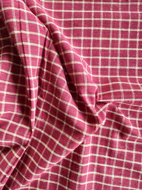 ORGANIC GEOMETRIC FABRIC: ALIZARIN RED:ANAR YELLOW