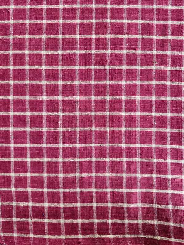 ORGANIC GEOMETRIC FABRIC: ALIZARIN RED:ANAR YELLOW