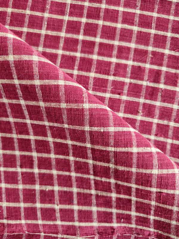 ORGANIC GEOMETRIC FABRIC: ALIZARIN RED:ANAR YELLOW