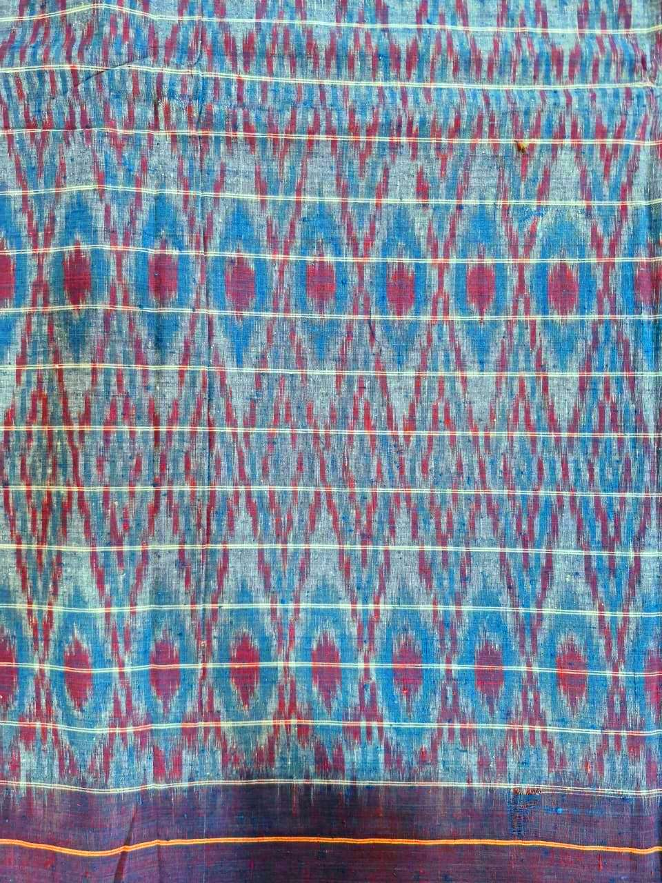 ORGANIC WEFT IKKATH : INDIGO ;MADDER :KORA