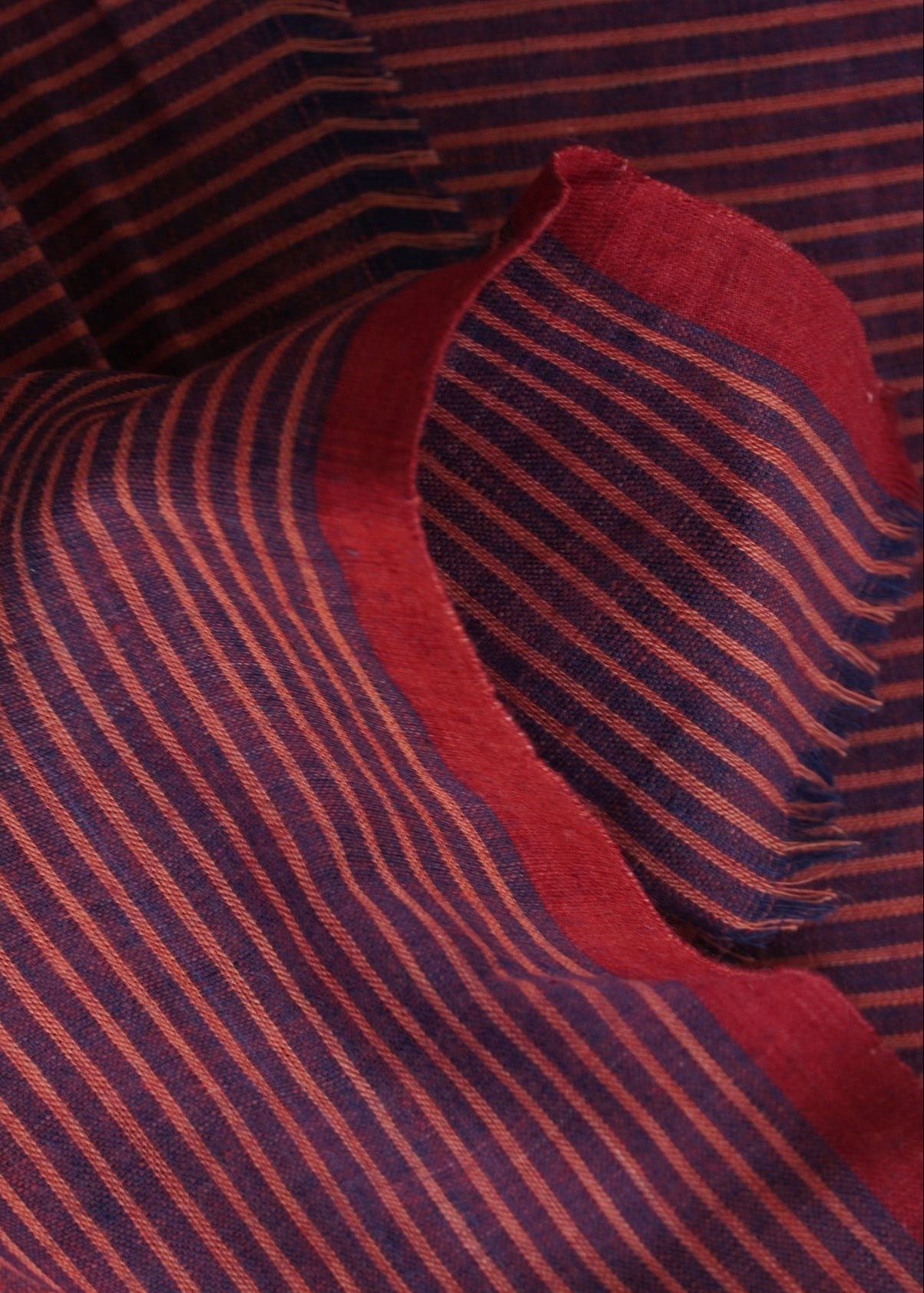 GEOMETRIC FABRIC : ALIZARIN RED : INDIGO : ANAR YELLOW