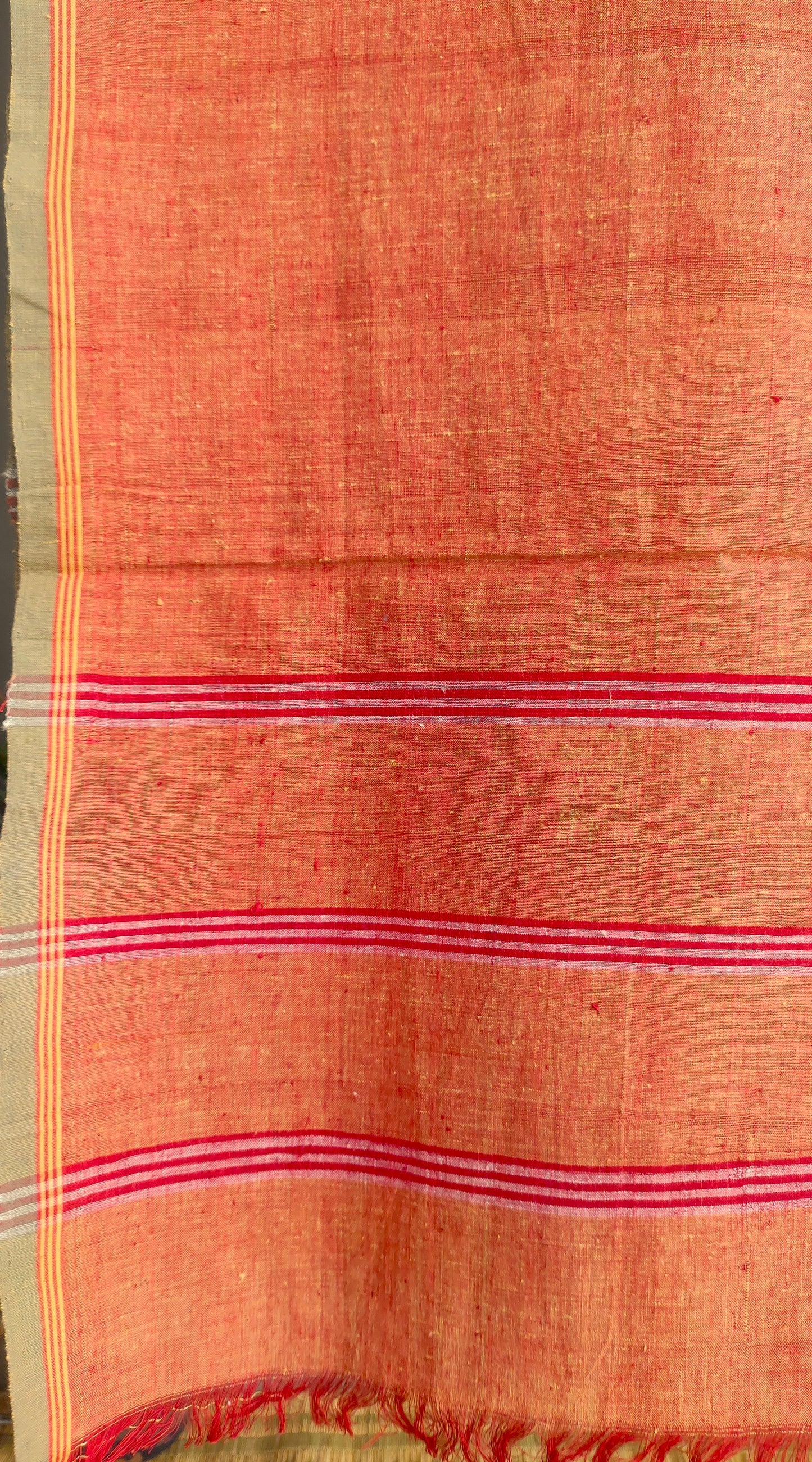 CROSS COLOUR DUPATTA : ANAR YELLOW : ALIZARIN RED