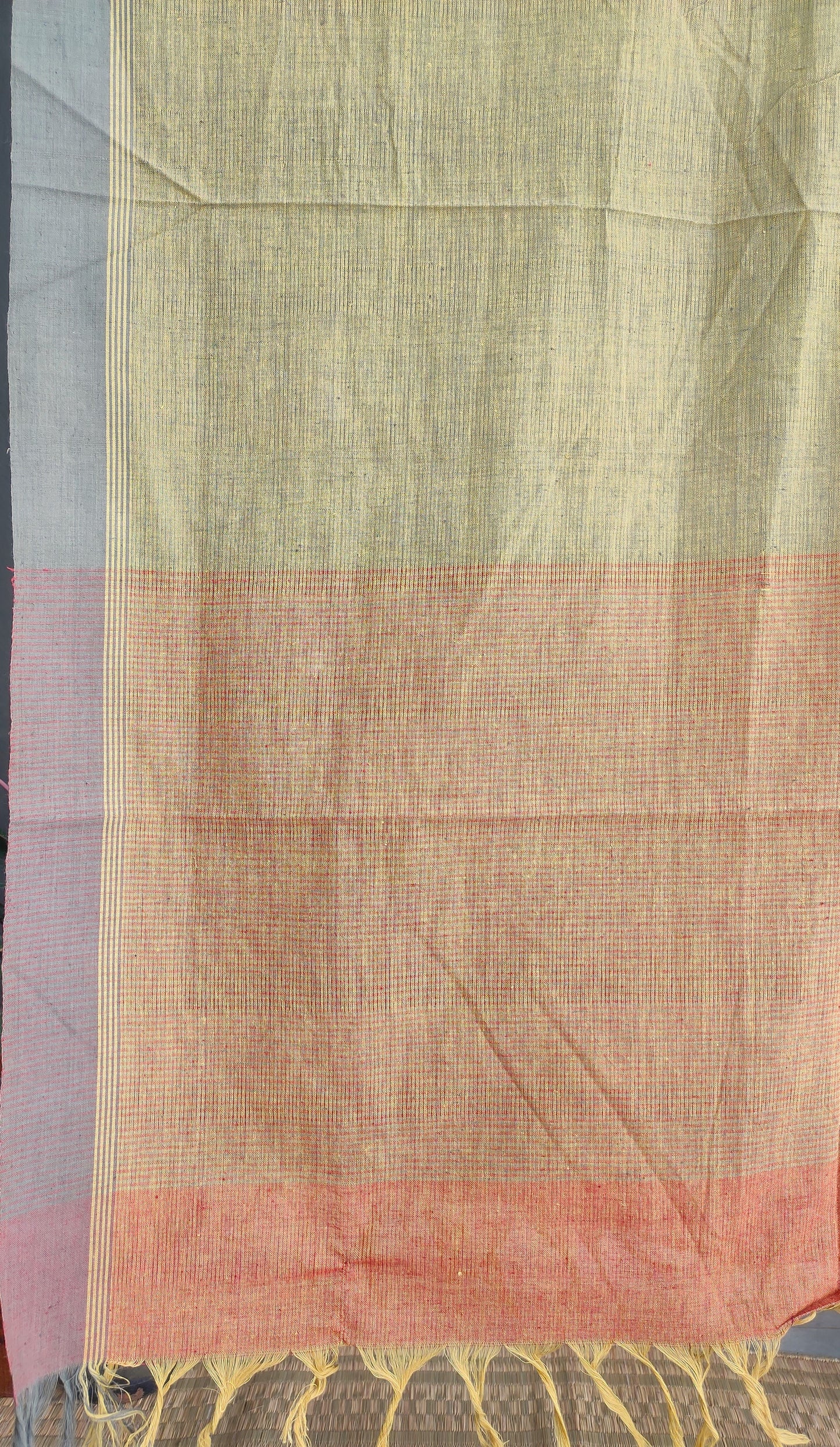 LIGHTWEIGHT CROSS COLOUR DUPATTA : OLIVE GREEN : ANAR YELLOW