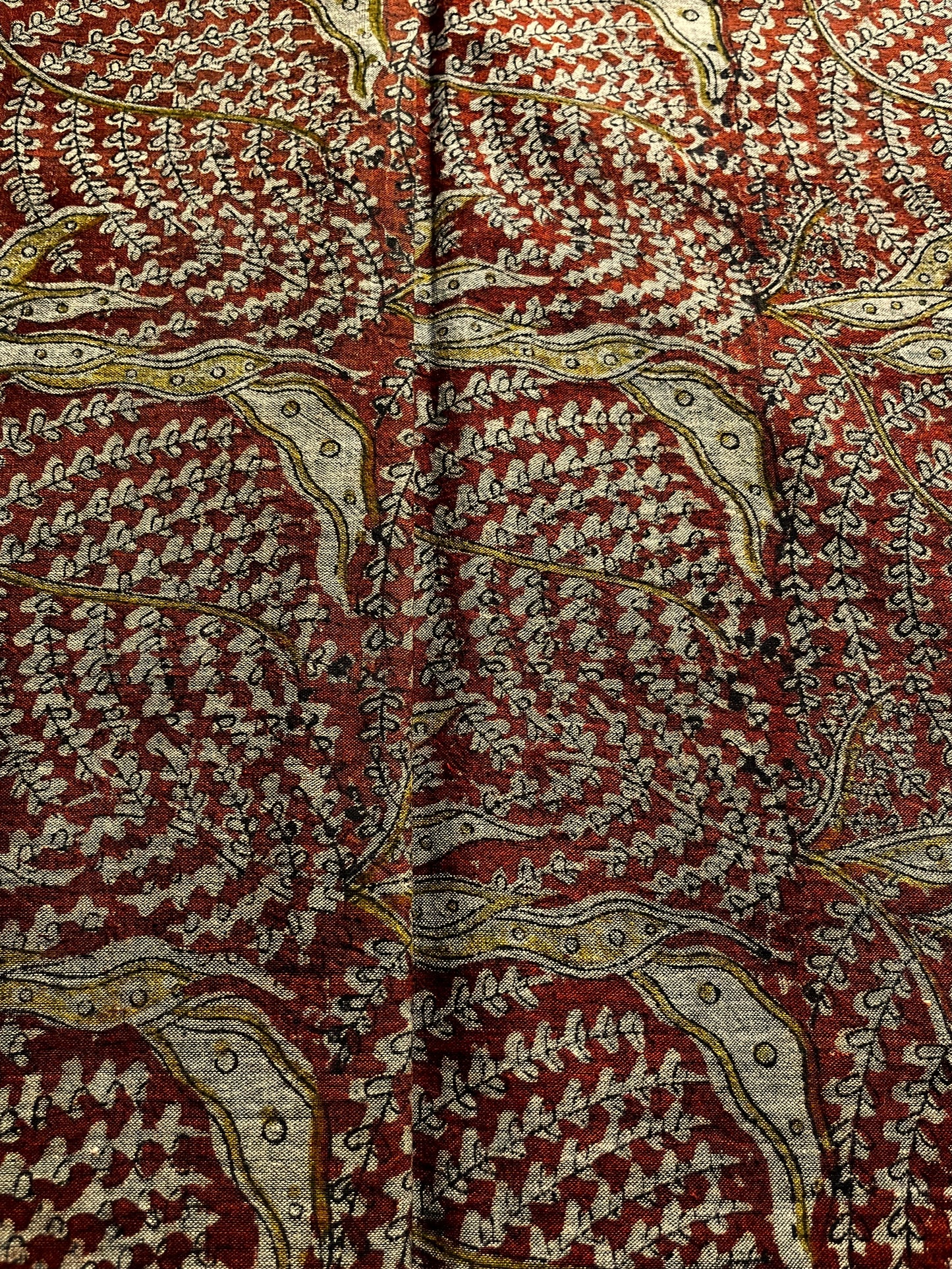 KALAMKARI : ALIZARI RED : BLACK : GREAY : ANAR YELLOW