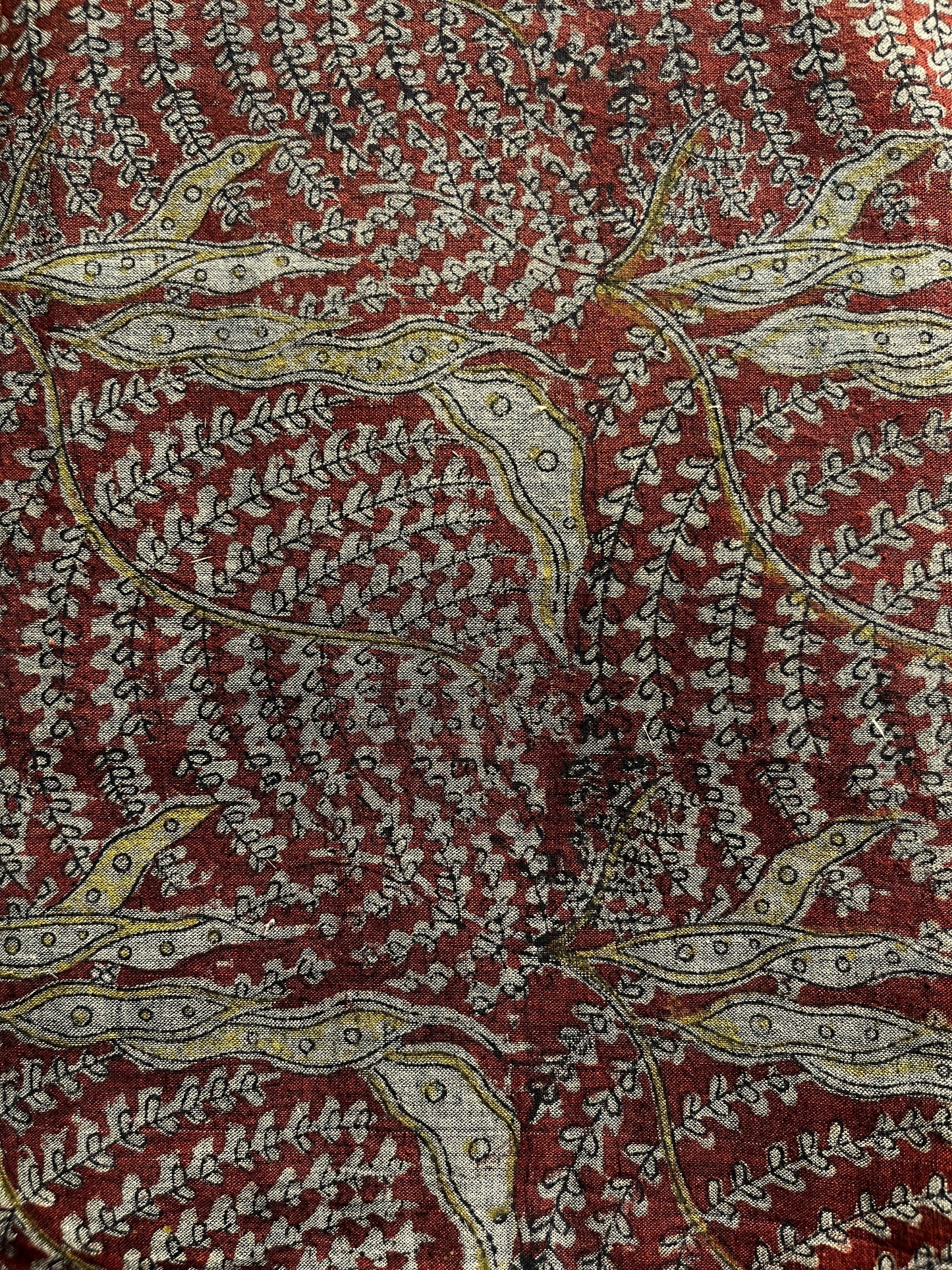 KALAMKARI : ALIZARI RED : BLACK : GREAY : ANAR YELLOW