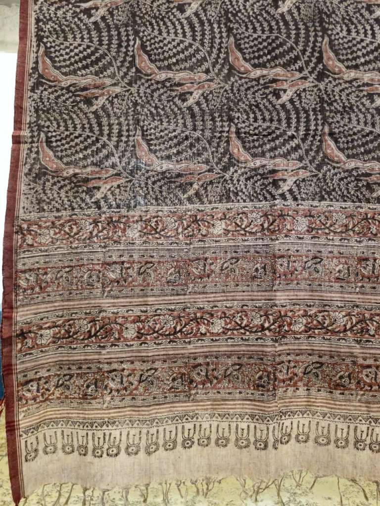 KALAMKARI DUPATTA : BLACK: MANJISTA