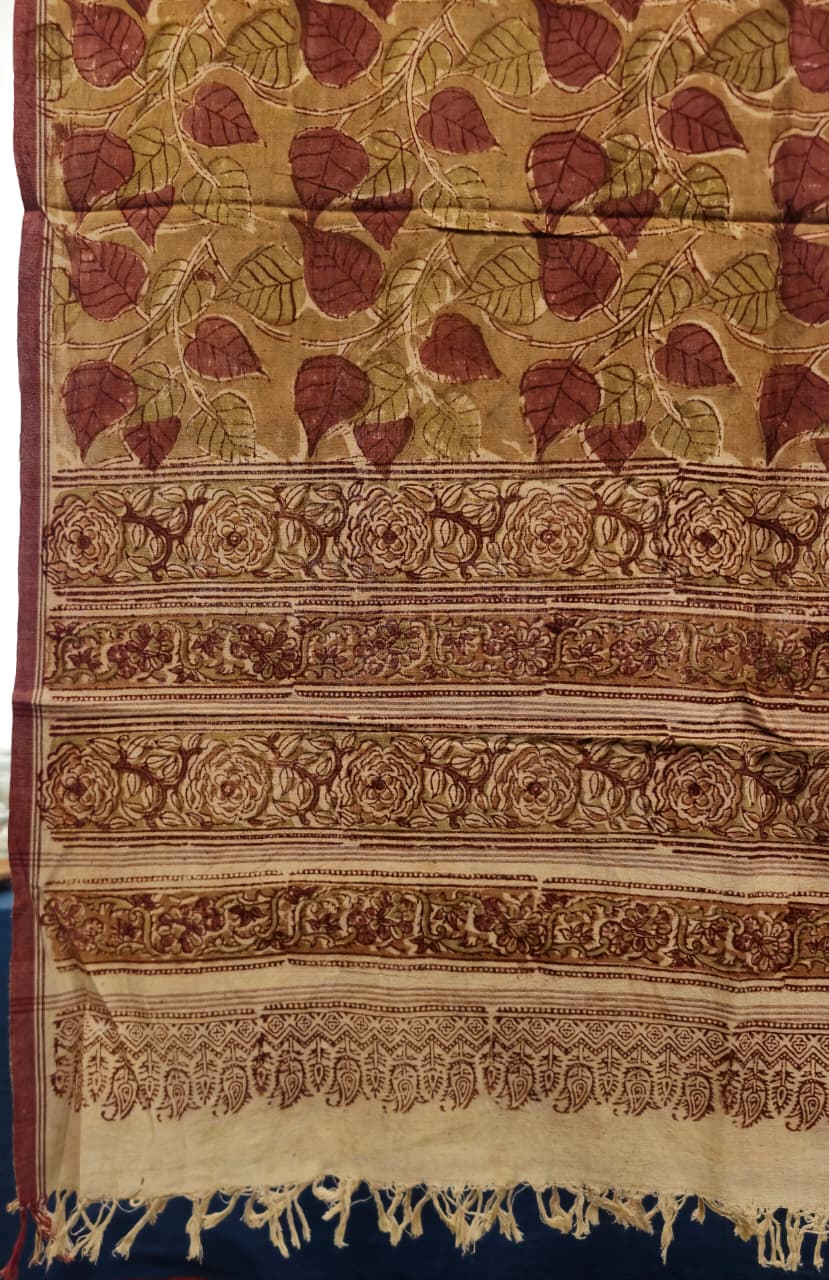 KALAMKARI DUPATTA : ANAR : MANJISTA :MEHNDI GREEN :