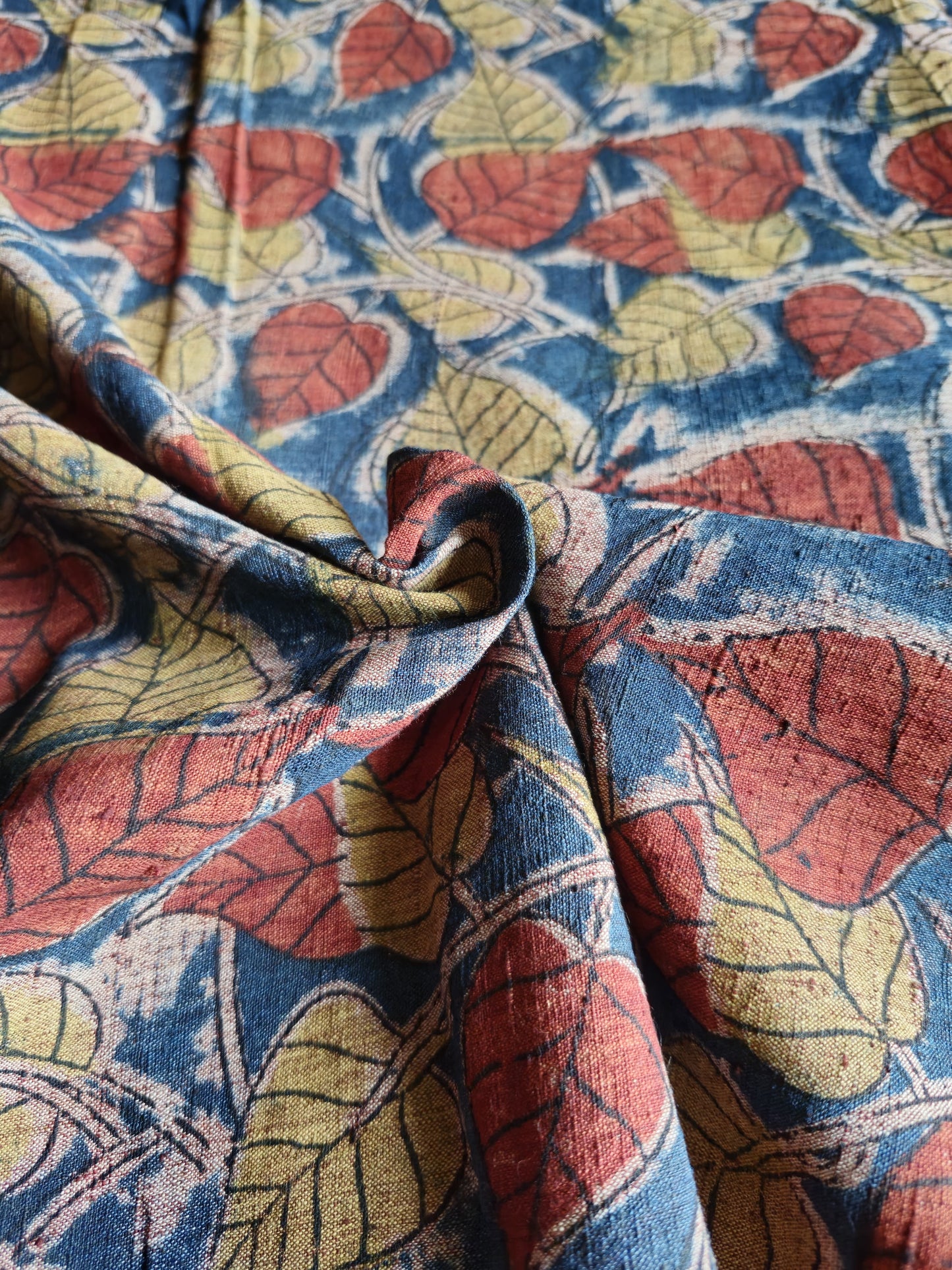 KALAMKARI :INDIGO BLUE : ANAR YELLOW : ALIZARIN RED
