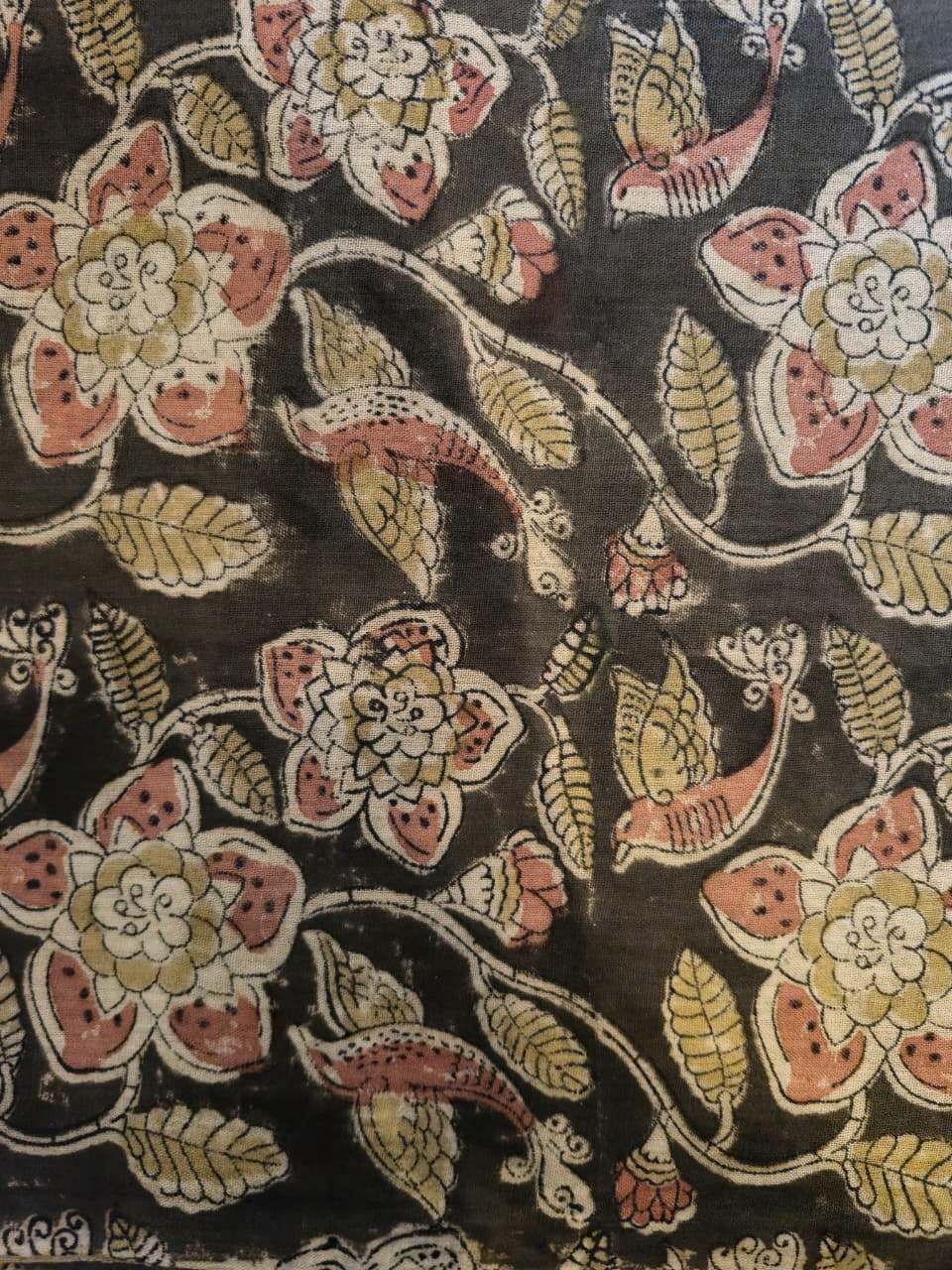KALAMKARI : OLIVE:ANAR YELLOW :MANJISTA