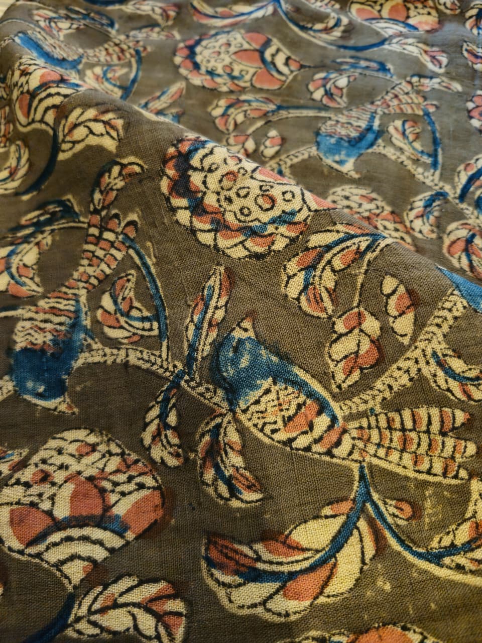 KALAMKARI : OLIVE :ANAR : INDIGO:MANJISTA