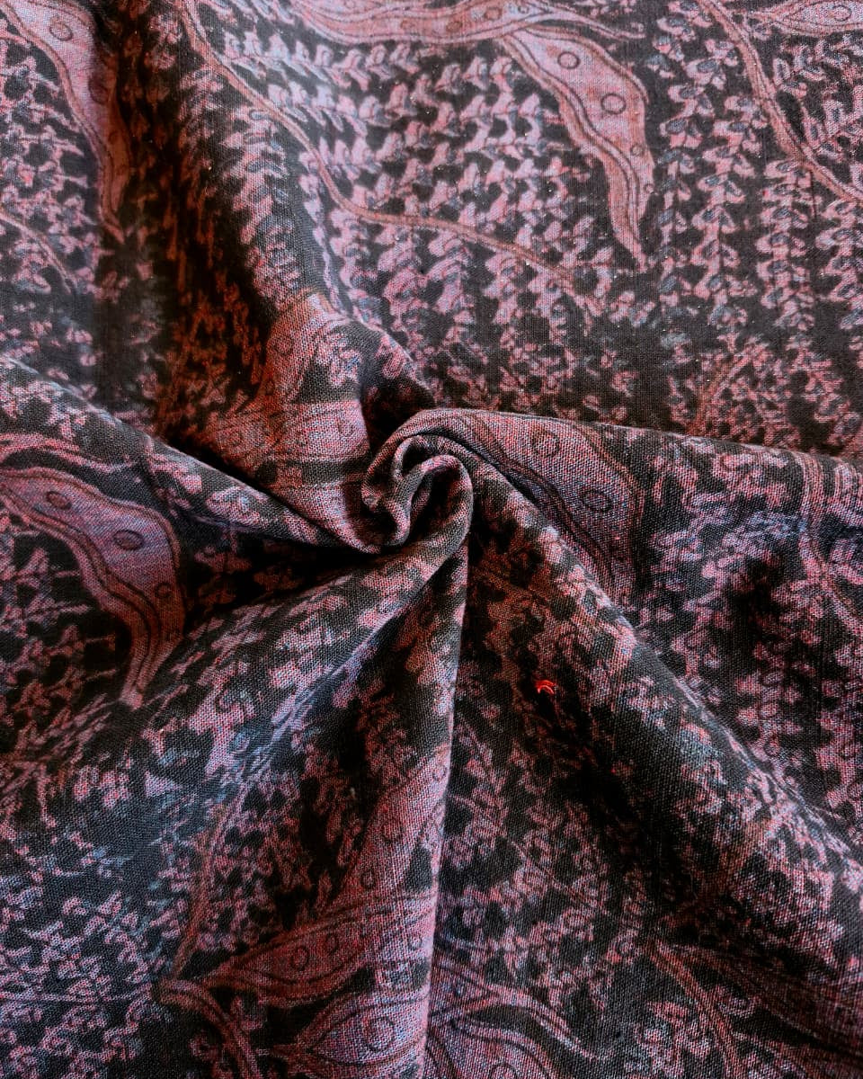 KALAMKARI ::INDIGO :BLACK: ALIZARIN RED:KATHA BROWN