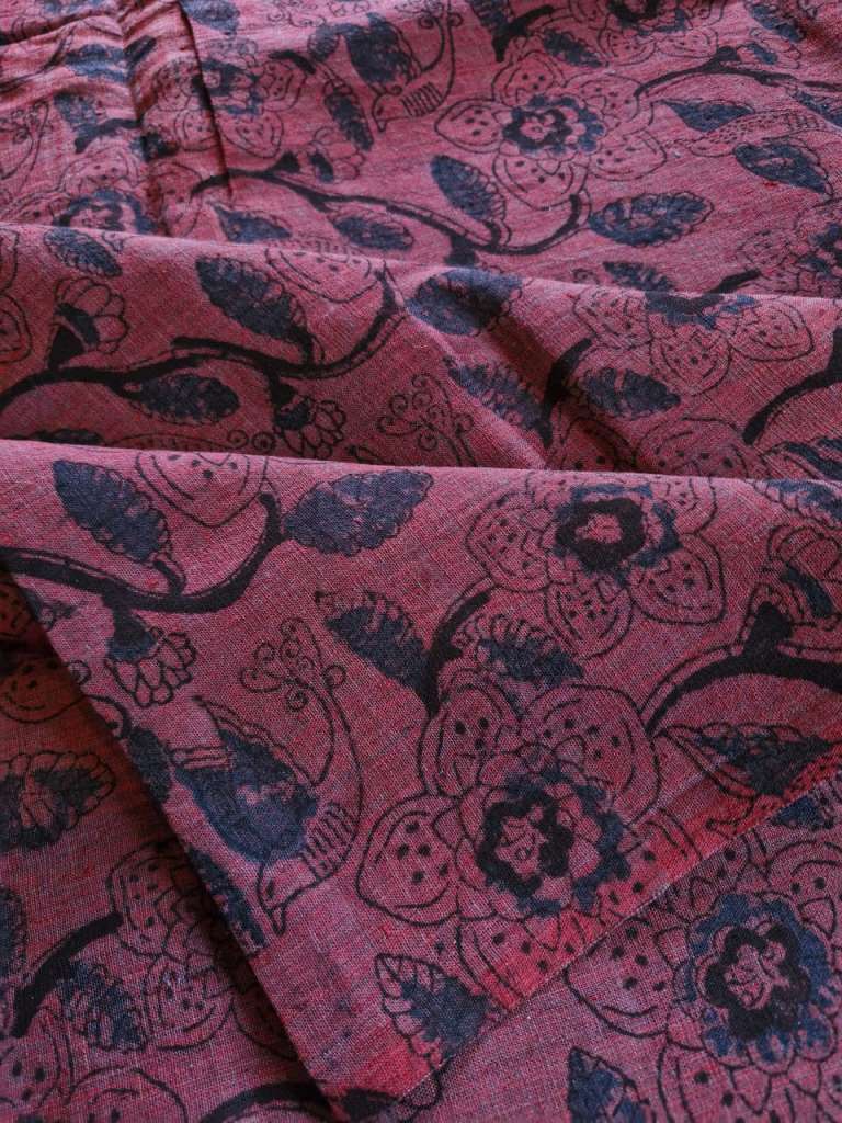 KALAMKARI :BLACK: ALIZARIN RED:INDIGO :