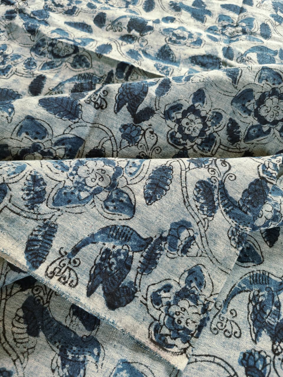 KALAMKARI : INDIGO:BLACK