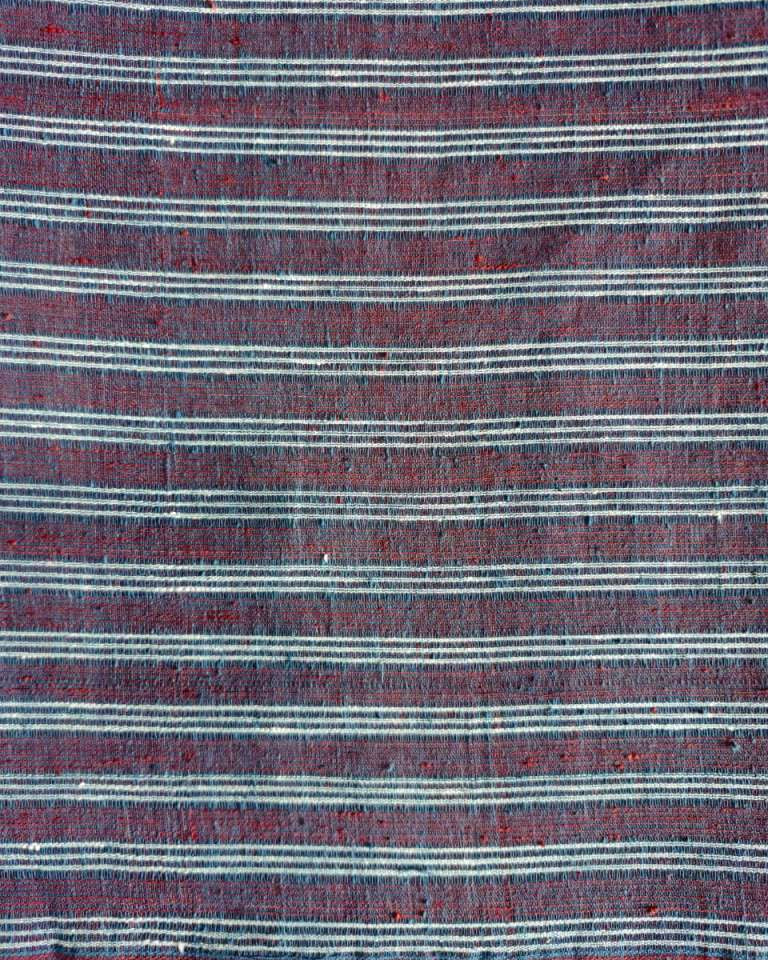 ORGANIC 4 PEDAL FABRIC : MADDER : INDIGO BLUE :KORA :STRIPES :