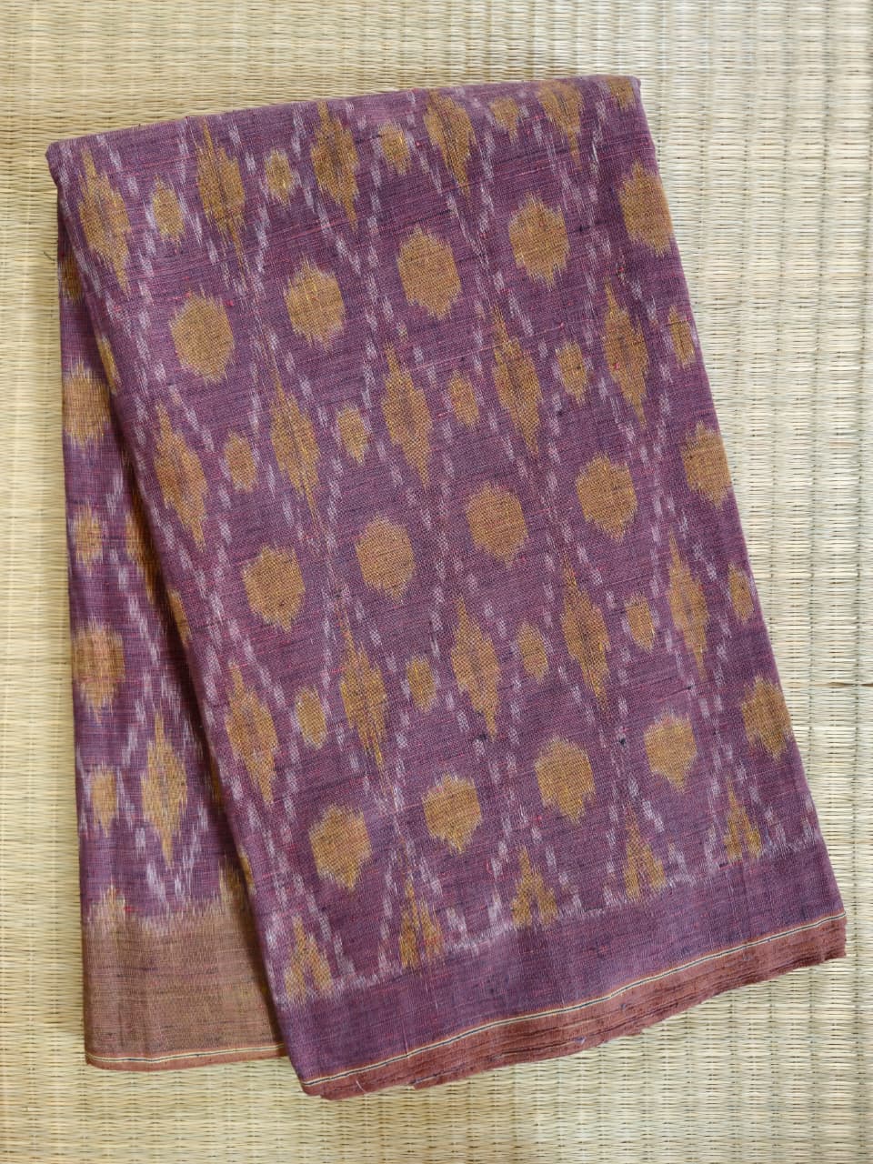 ORGANIC WEFT IKKATH :SAPAN : ANAR:OLIVE: KORA