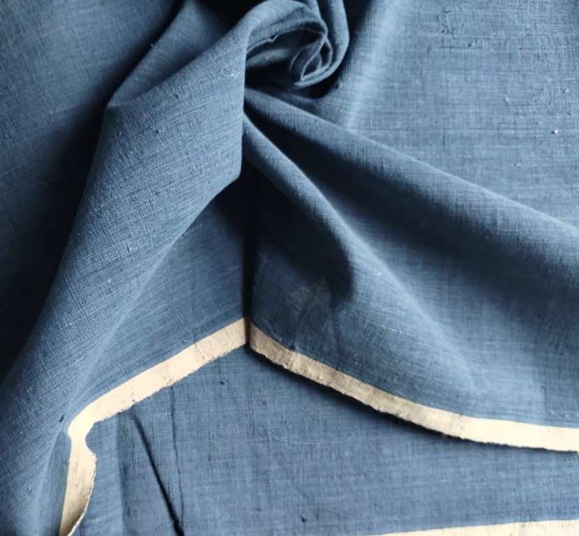 ORGANIC SOLID FABRIC :  INDIGO GREEN