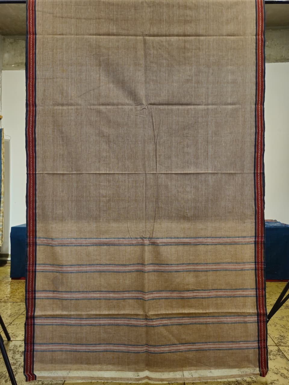 CROSS COLOUR SAREE : BROWN:KORA