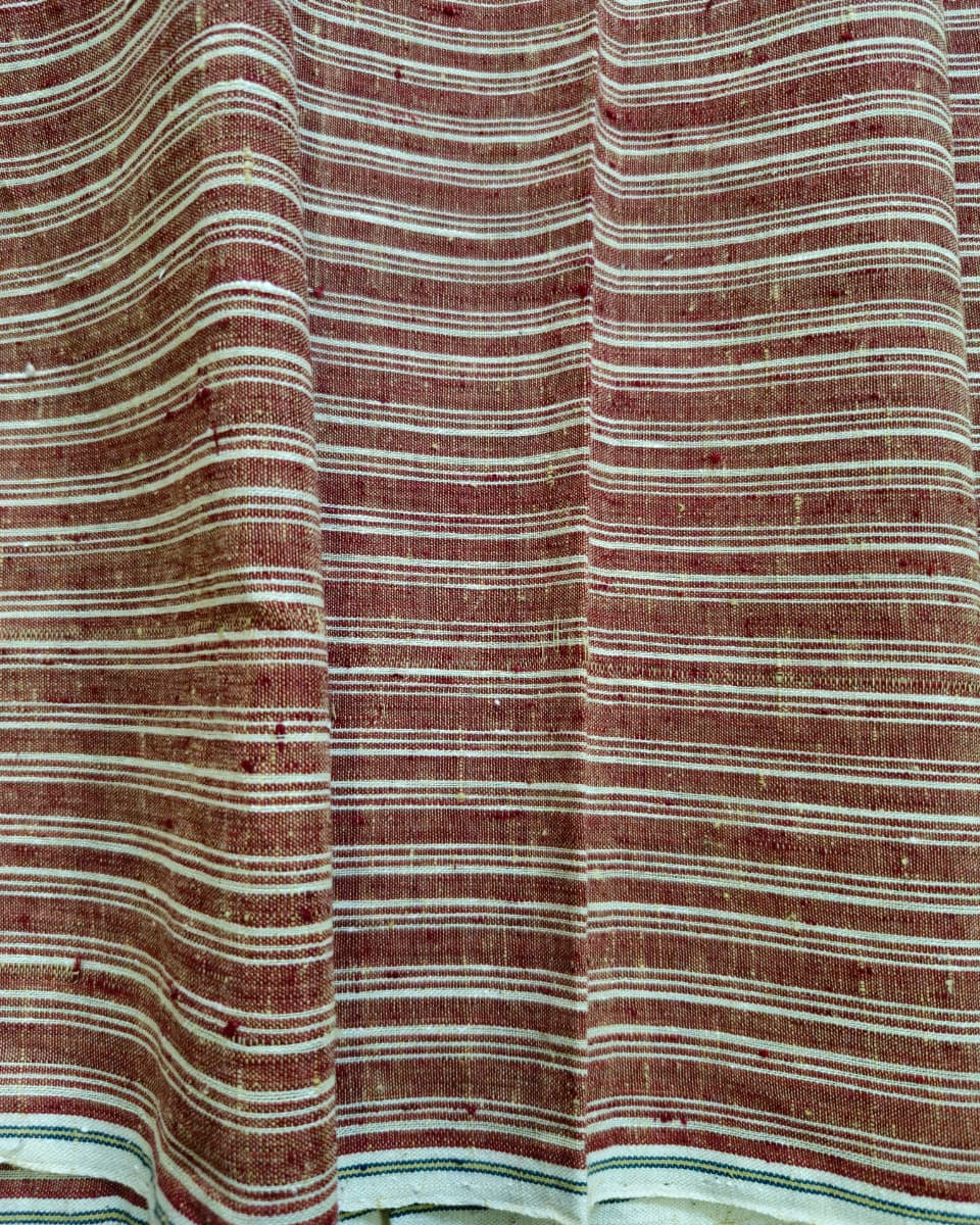 ORGANIC GEOMETRIC FABRIC: ALIZARIN RED : ANAR YELLOW :KORA