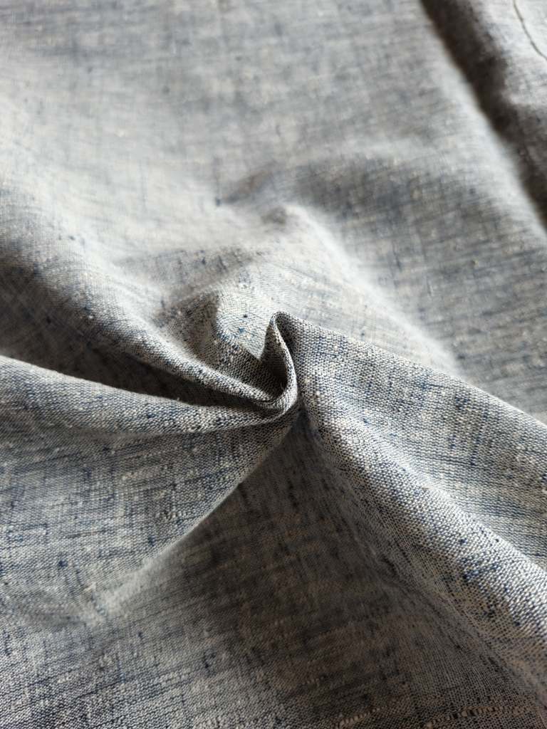ORGANIC CROSS COLOUR FABRIC : KORA: INDIGO