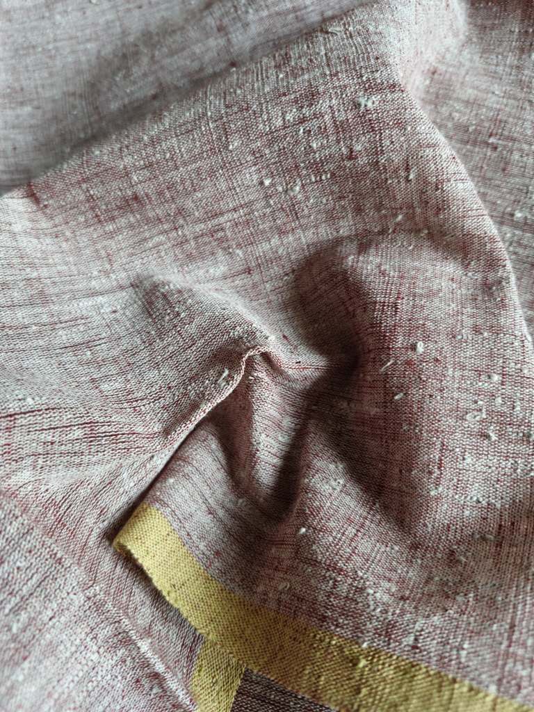 ORGANIC CROSS COLOUR FABRIC : KORA: ALIZARIN RED