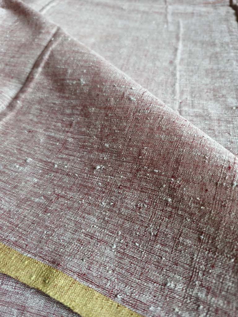 ORGANIC CROSS COLOUR FABRIC : KORA: ALIZARIN RED