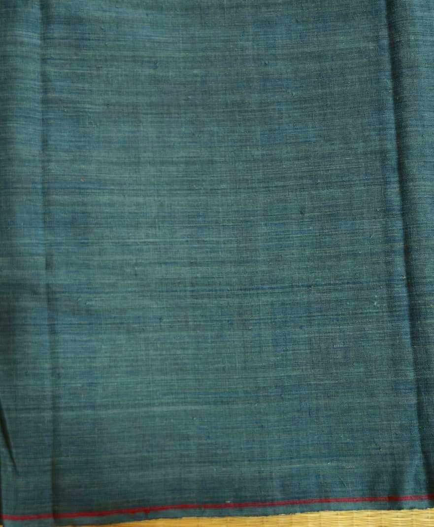 ORGANIC CROSS COLOUR FABRIC : INDIGO GREEN : BLACK
