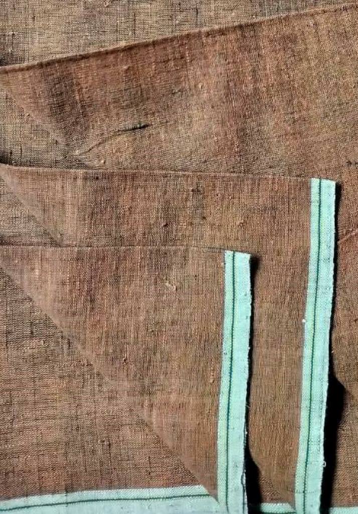 ORGANIC CROSS COLOUR FABRIC : KATHA BROWN : BLACK