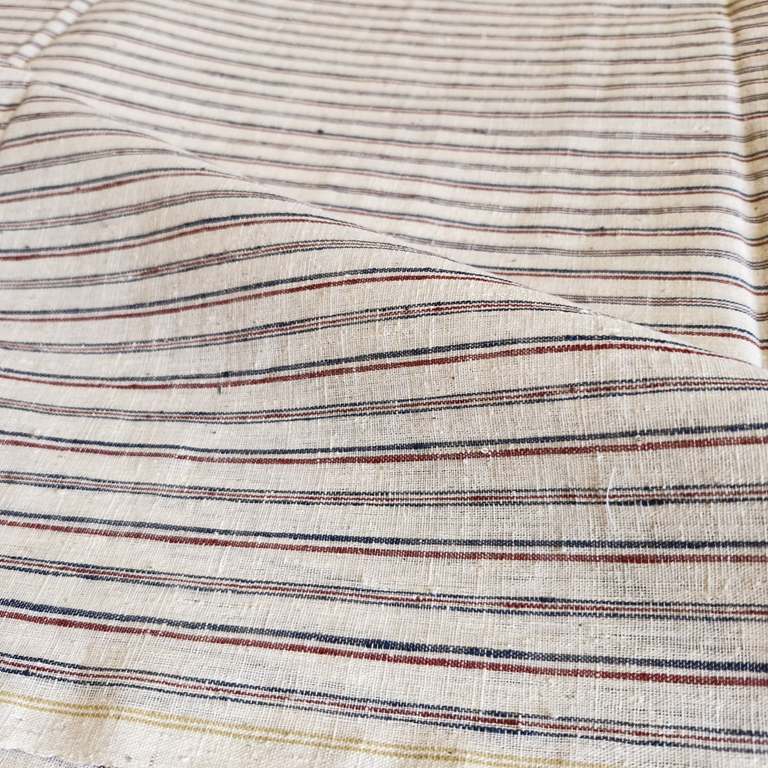 ORGANIC GEOMETRIC FABRIC : ALIZARIN RED:INDIGO:KORA