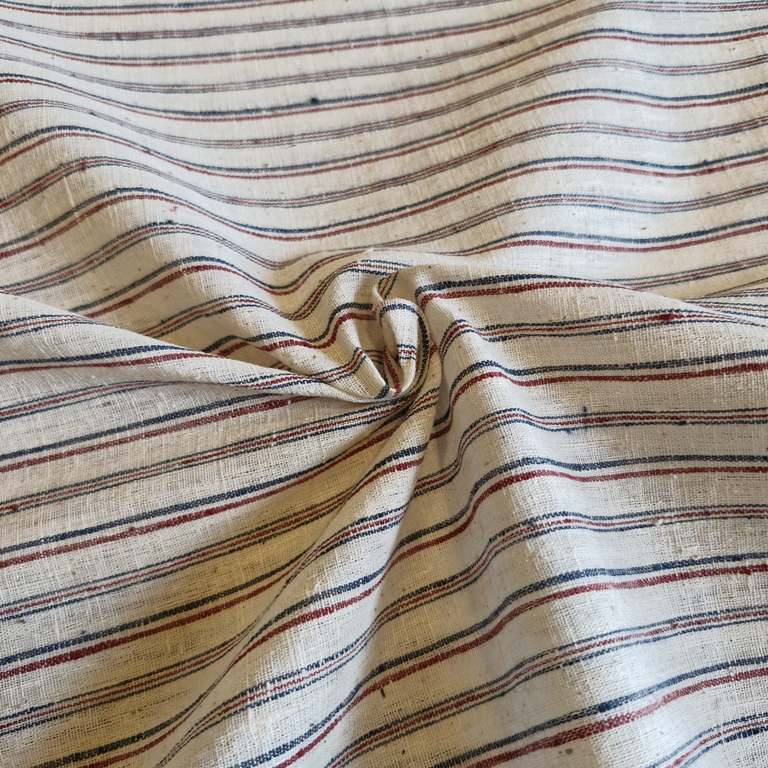 ORGANIC GEOMETRIC FABRIC : ALIZARIN RED:INDIGO:KORA