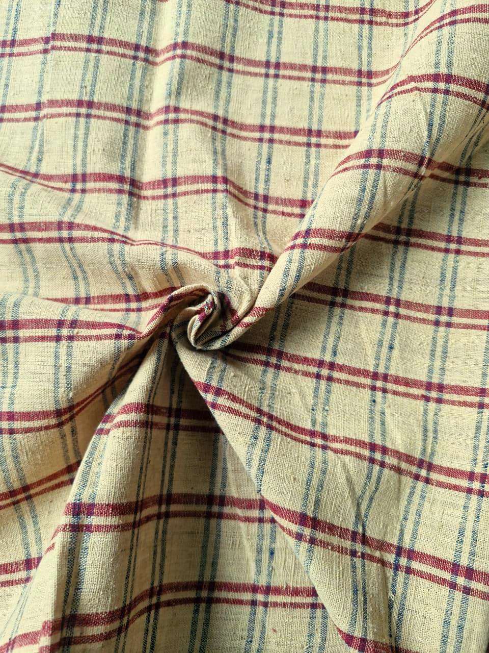 ORGANIC GEOMETRIC FABRIC:ANAR:MADDER:INDIGO