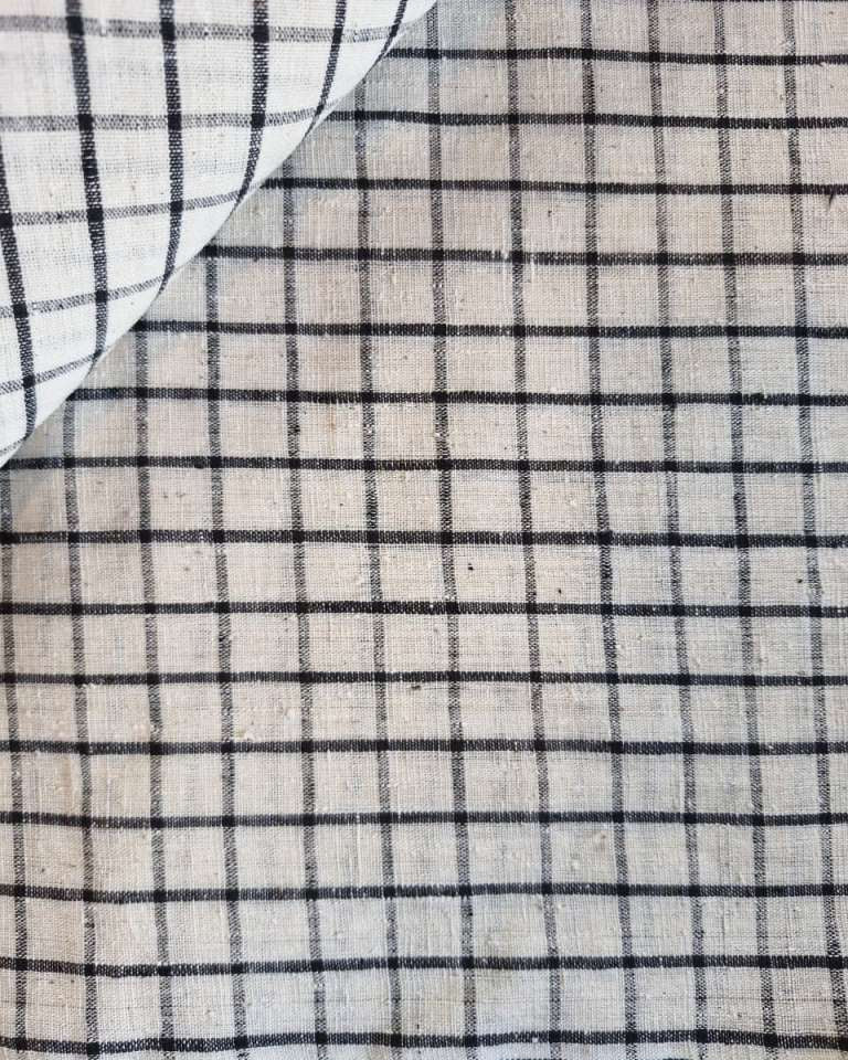 ORGANIC GEOMETRIC FABRIC: BLACK: KORA