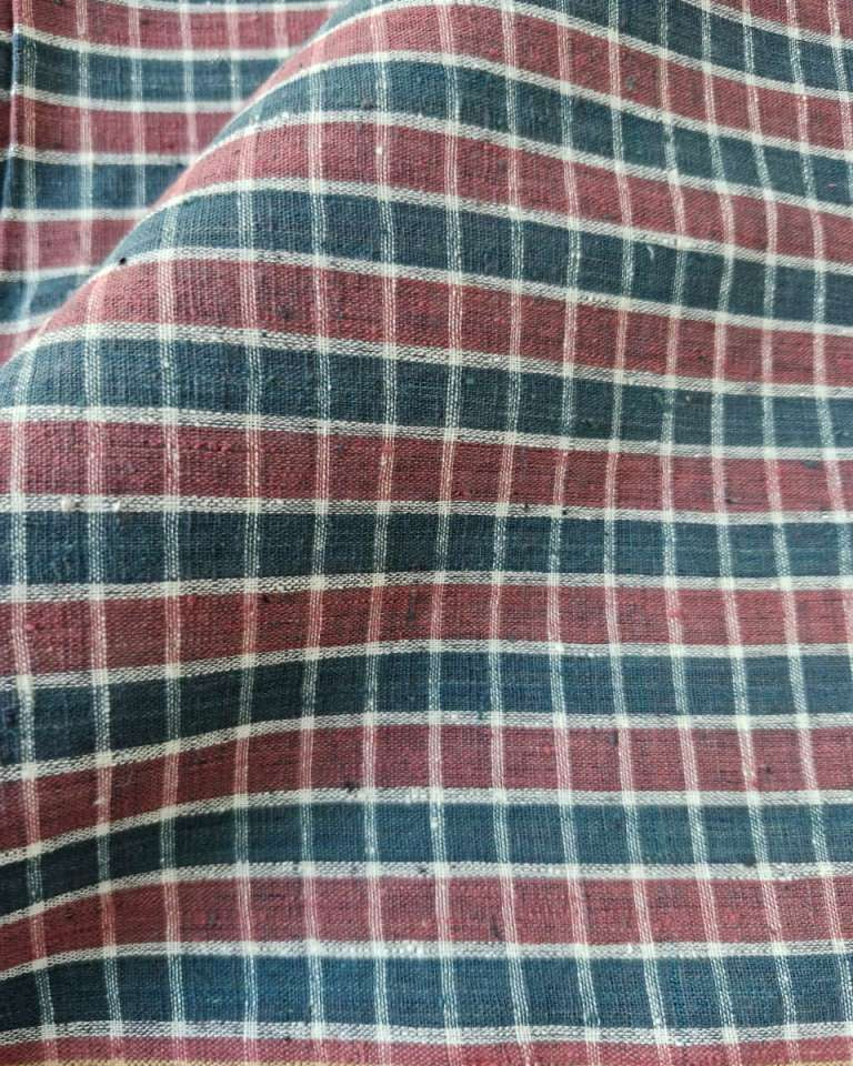 ORGANIC GEOMETRIC FABRIC: SAPPAN :INDIGO GREEN:KORA