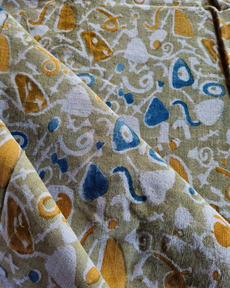 KALAMKARI : OLIVE GREEN : ANAR YELLOW : INDIGO BLUE