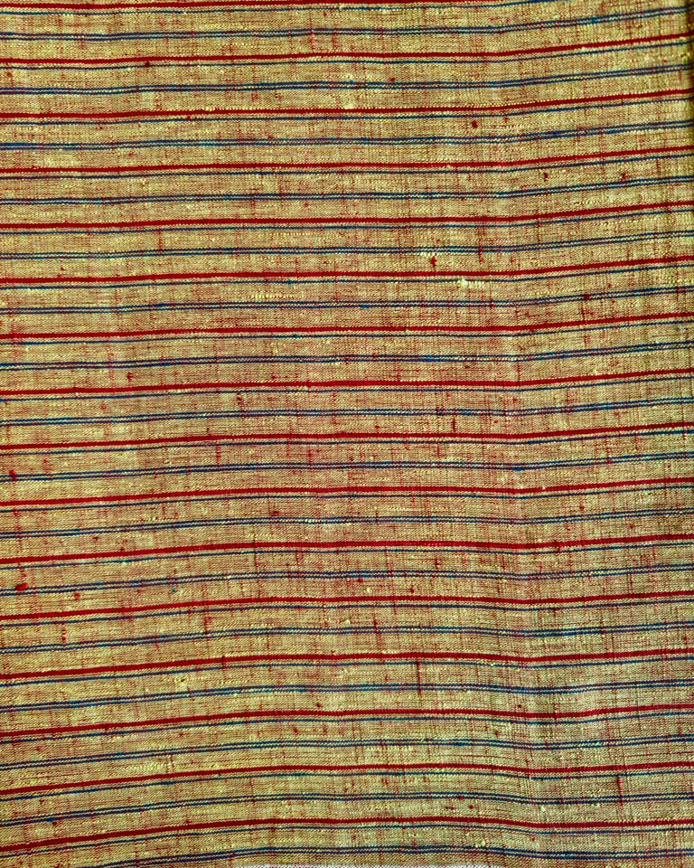 ORGANIC GEOMETRIC FABRIC: ALIZARIN RED :ANAR : INDIGO