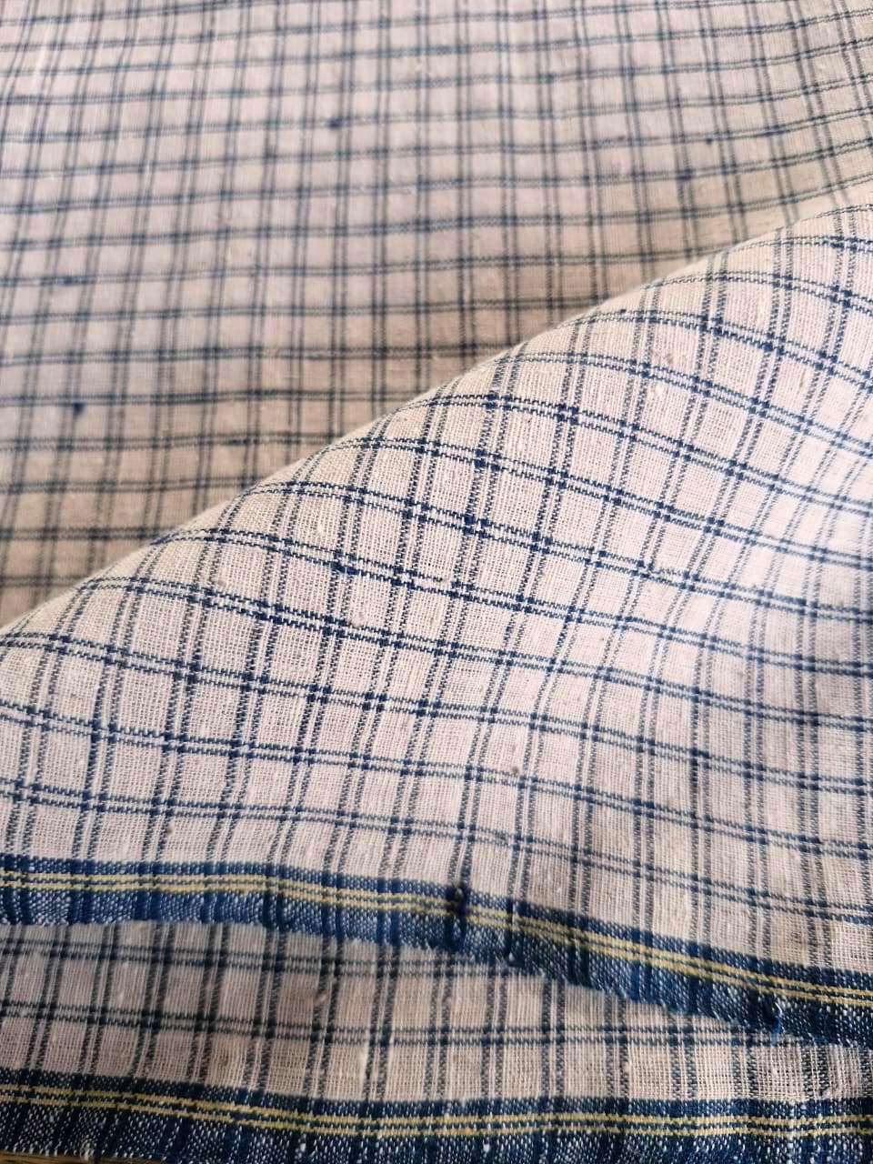 ORGANIC GEOMETRIC FABRIC:KORA:INDIGO BLUE