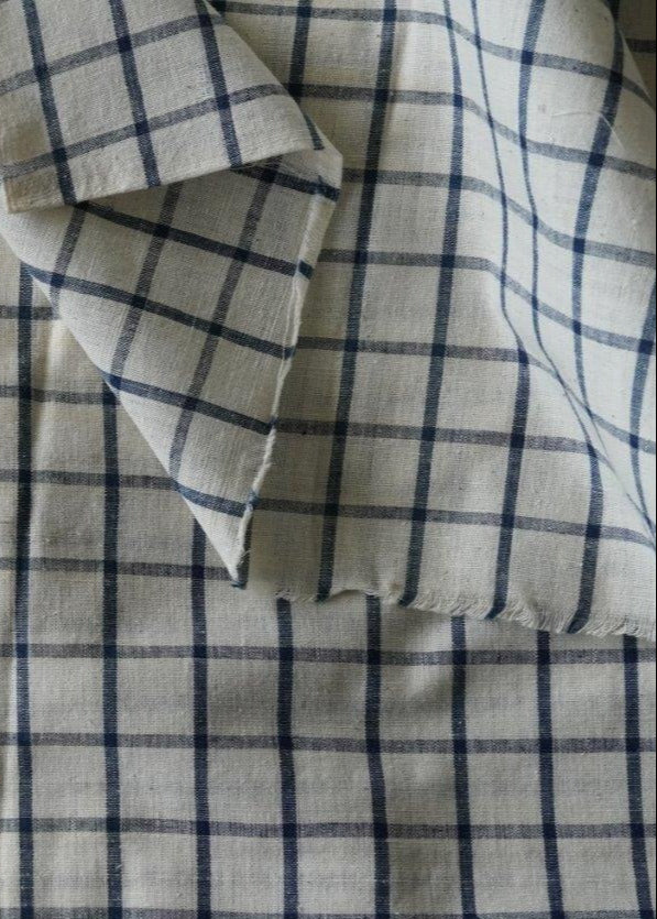 GEOMETRIC FABRIC : KORA : DARK INDIGO