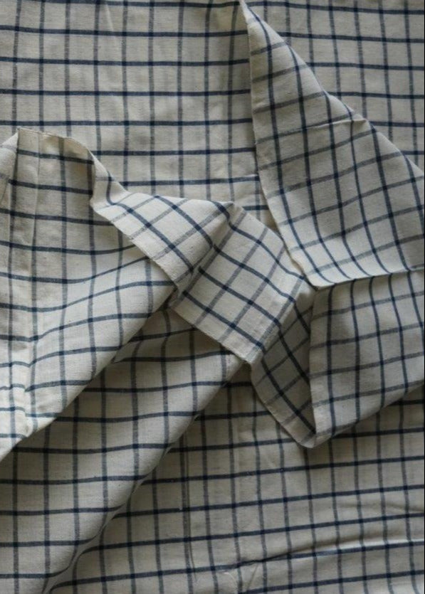 GEOMETRIC FABRIC : KORA : DARK INDIGO