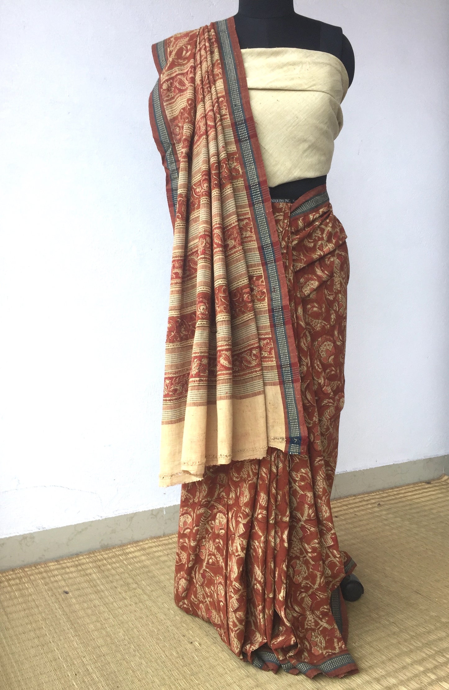 KALAMKARI SAREE : MANJISHTHA BRICK RED : ALIZARIN RED