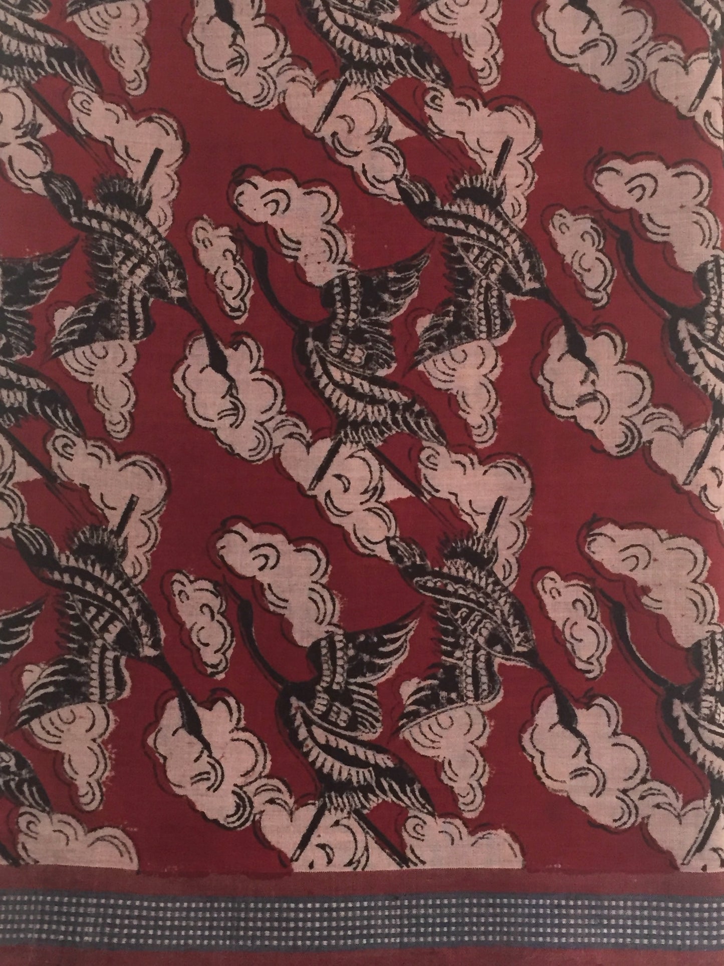 KALAMKARI SAREE : ALIZARIN RED : BLACK