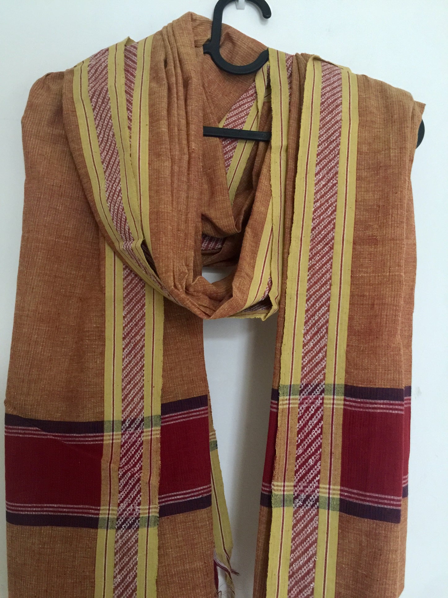 LIGHTWEIGHT CROSS COLOUR DUPATTA : ANAR YELLOW : ALIZARIN RED