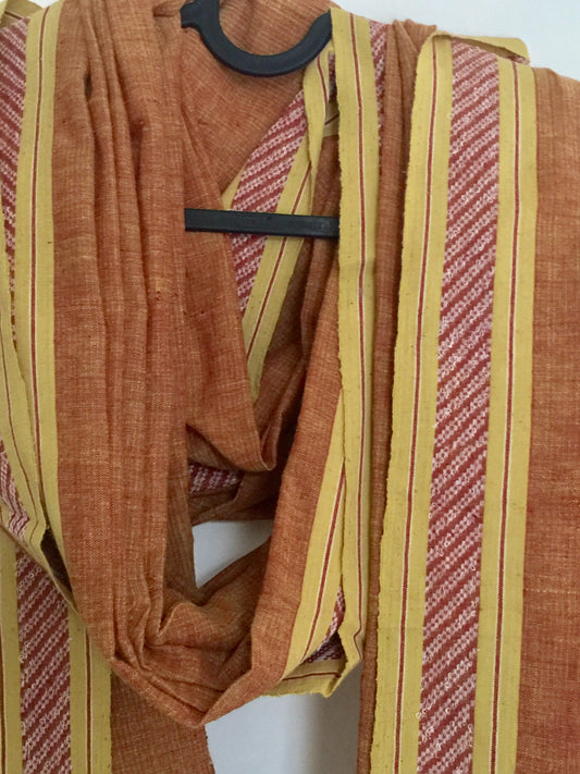 LIGHTWEIGHT CROSS COLOUR DUPATTA : ANAR YELLOW : ALIZARIN RED