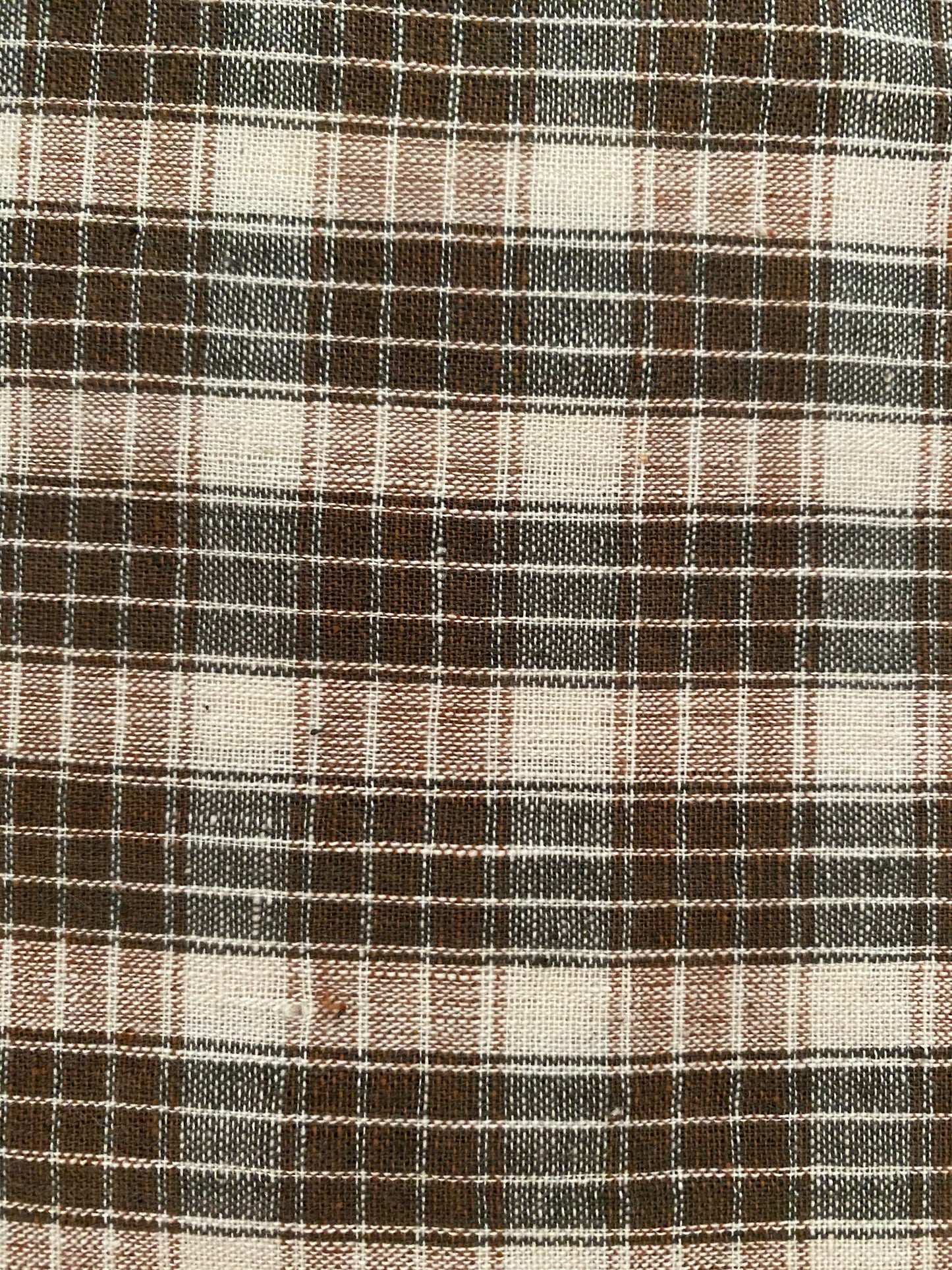 GEOMETRIC FABRIC : KORA : ANAR GREEN : KATHA BROWN