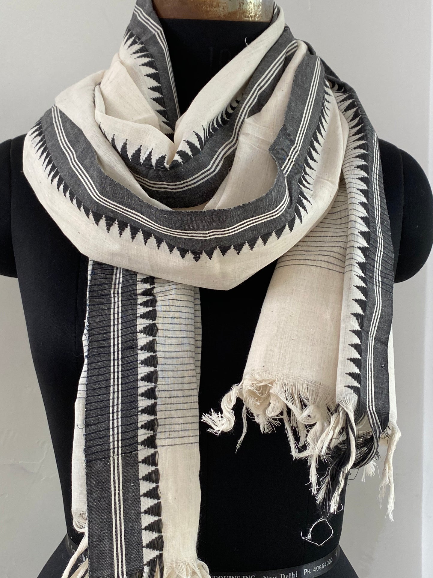 SOLID DUPATTA : KORA : BLACK