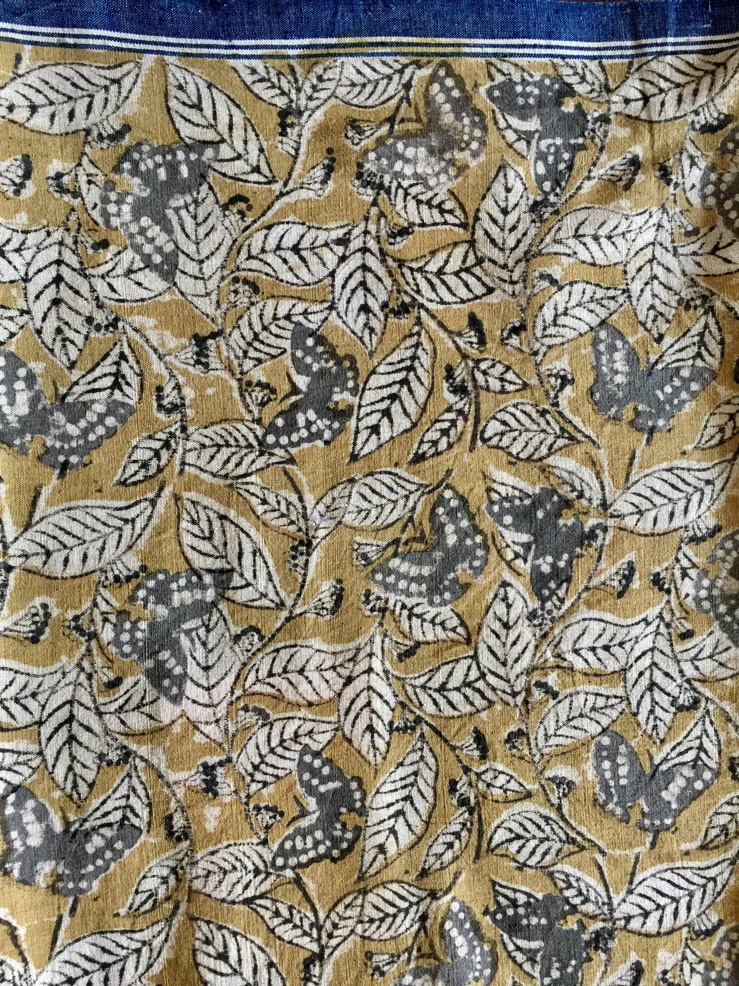 KALAMKARI DUPATTA : ANAR YELLOW : LIGHT MEHNDI GREEN : KORA
