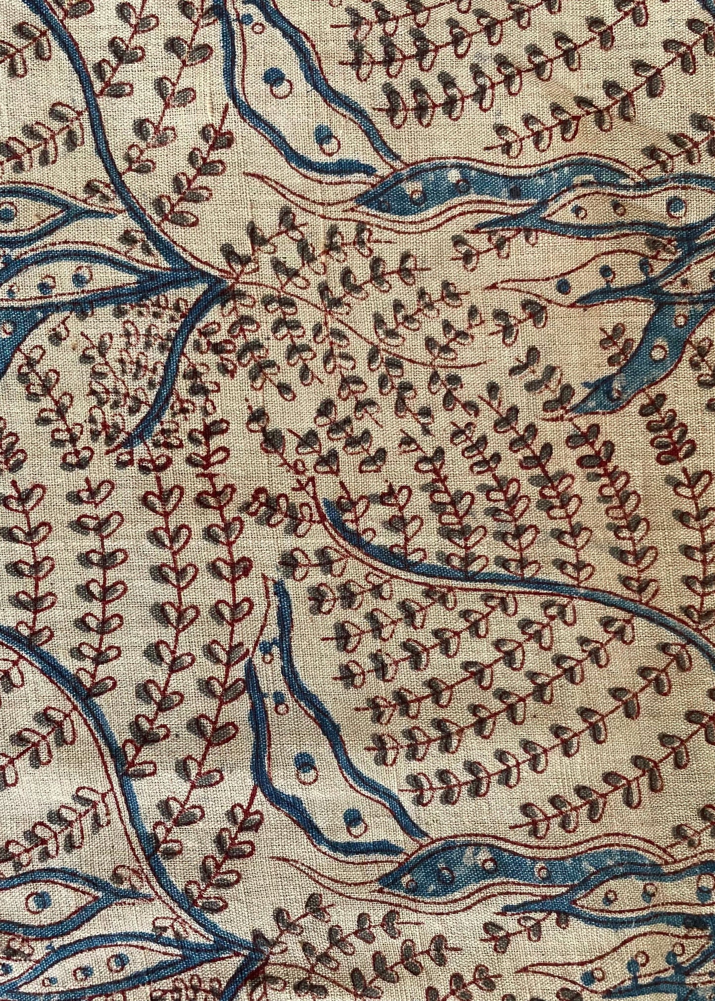 KALAMKARI : ALIZARIN RED : INDIGO : OLIVE GREEN : BEIGE