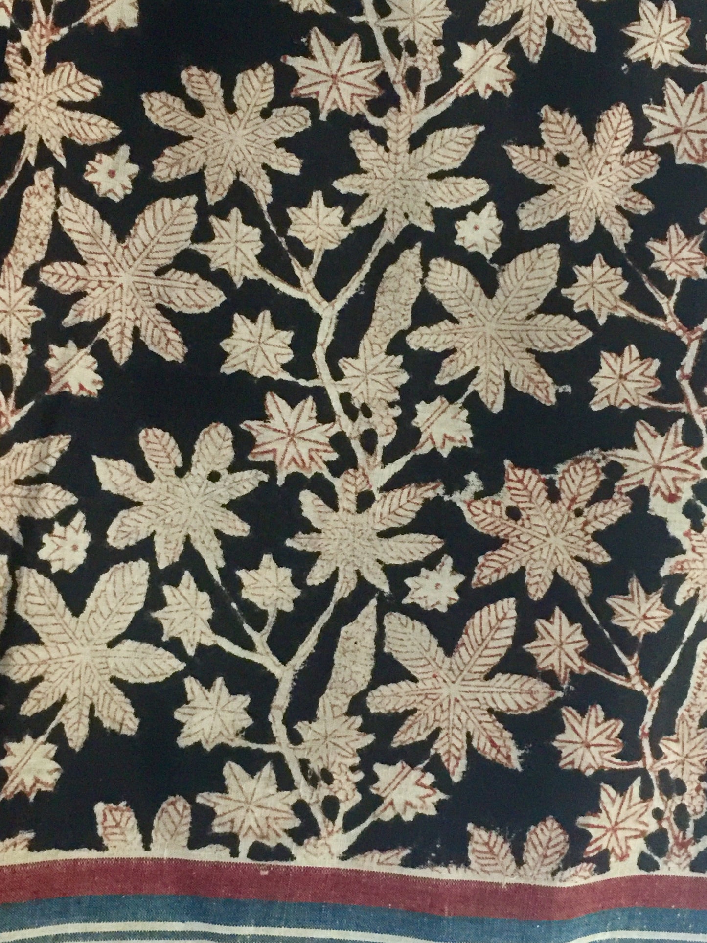 KALAMKARI SAREE : BLACK : ALIZARIN RED