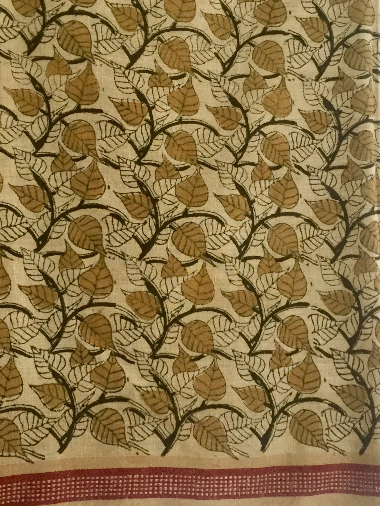 KALAMKARI SAREE : KORA : ANAR YELLOW : MEHNDI GREEN
