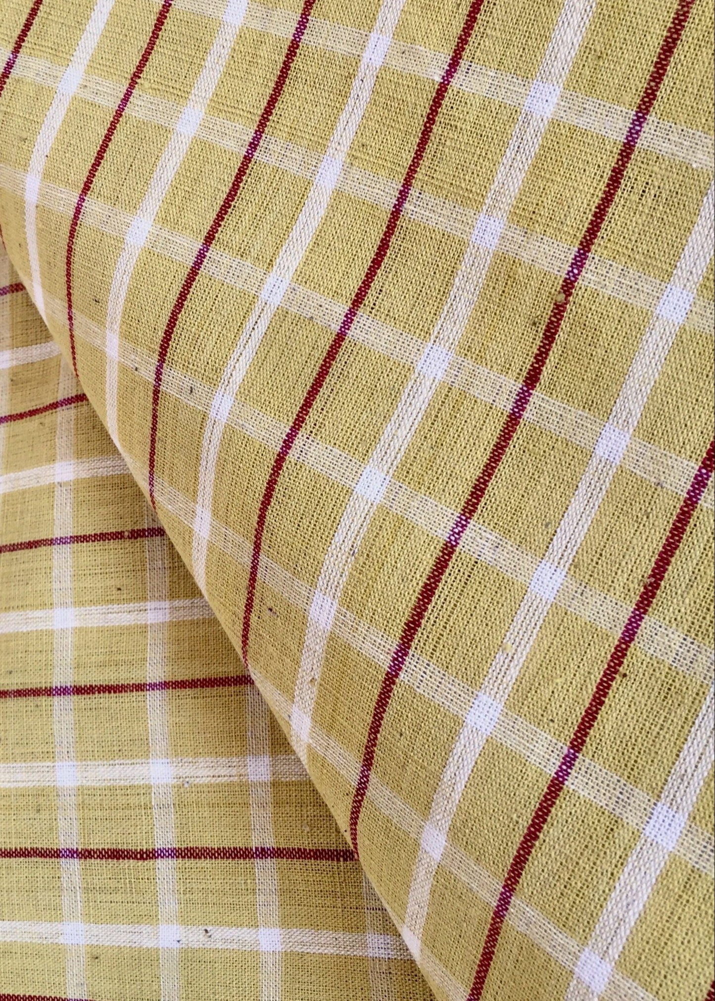 GEOMETRIC FABRIC : ANAR YELLOW : ALIZARIN RED : KORA