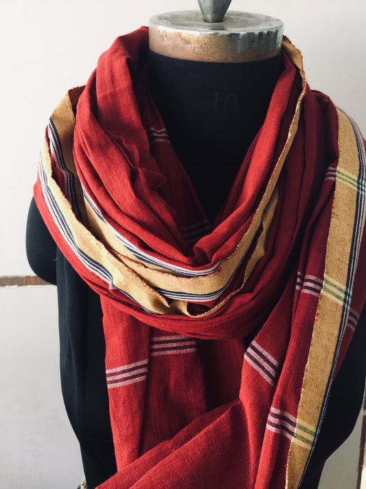 SOLID DUPATTA : ALIZARIN RED